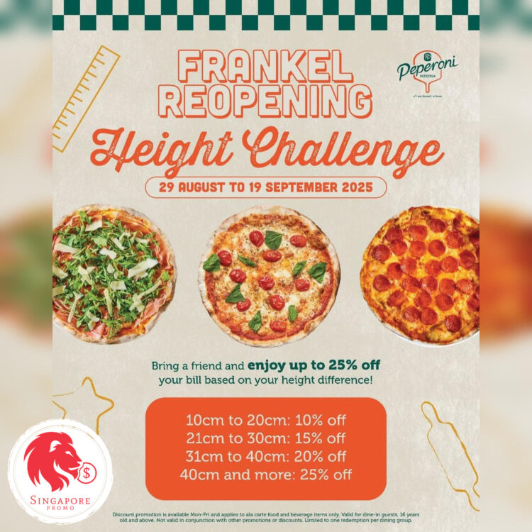 Peperoni Pizzeria - Up to 25% OFF Bill - Singapore Promo