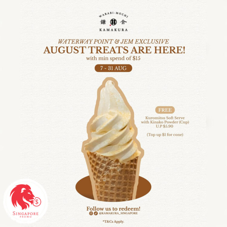 Warabimochi Kamakura - FREE Kuromitsu Soft Serve - Singapore Promo