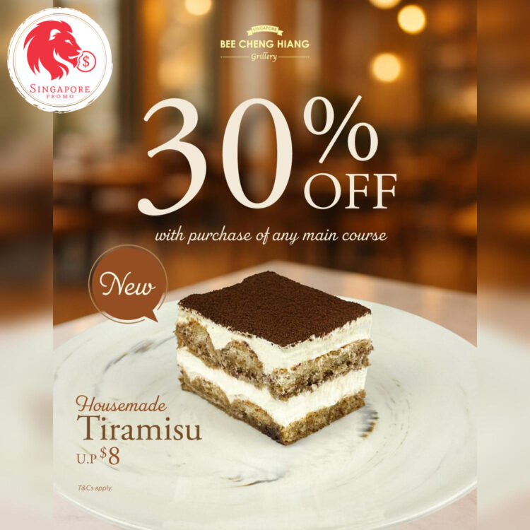 Bee Cheng Hiang Grillery - Get 30% OFF Tiramisu - Singapore Promo