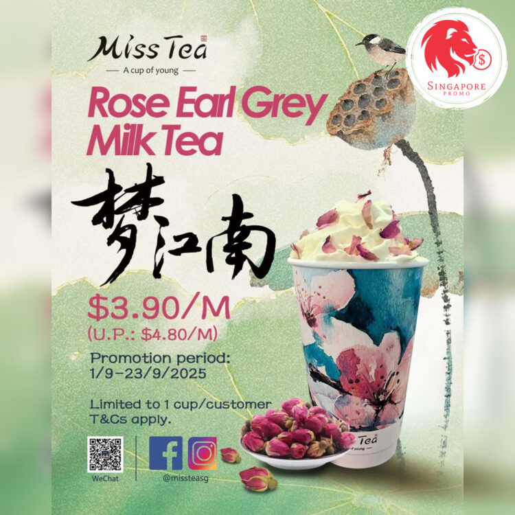 Miss Tea - $3.90 Rose Earl Grey Milk Tea - Singapore Promo