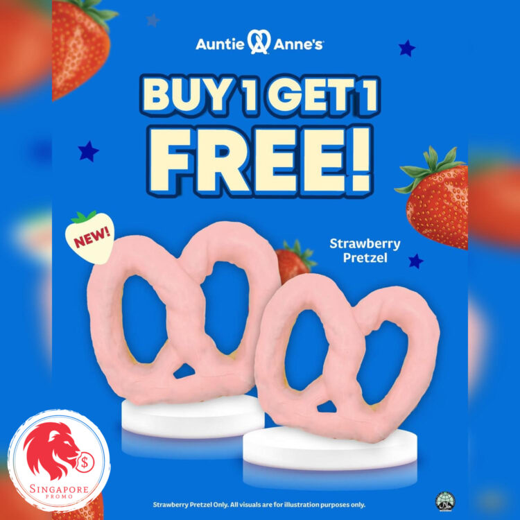 Auntie Anne's - Buy 1 Get 1 Strawberry Chocolate Pretzel - Singapore Promo