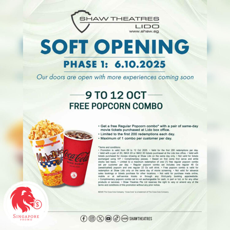 Shaw Theatres - FREE Regular Popcorn Combo - Singapore Promo