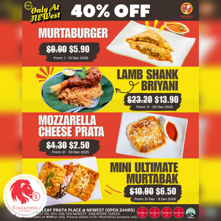 Springleaf Prata Place - Up to 40% OFF Promotion - Singapore Promo