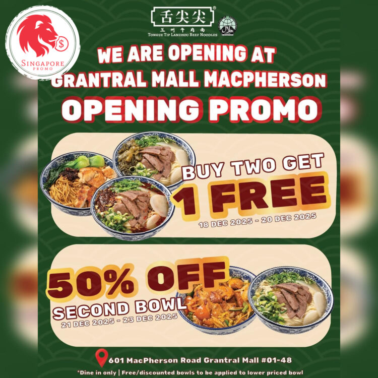 Tongue Tip Lanzhou Beef Noodles - Buy 2 Get 1 FREE Bowl - Singapore Promo