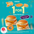 Popeyes - 1-FOR-1 Poppy Fish Burger- Singapore Promo