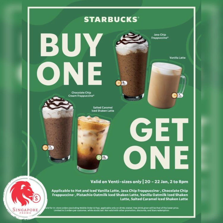 Starbucks - 1-FOR-1 Venti Drinks- Singapore Promo