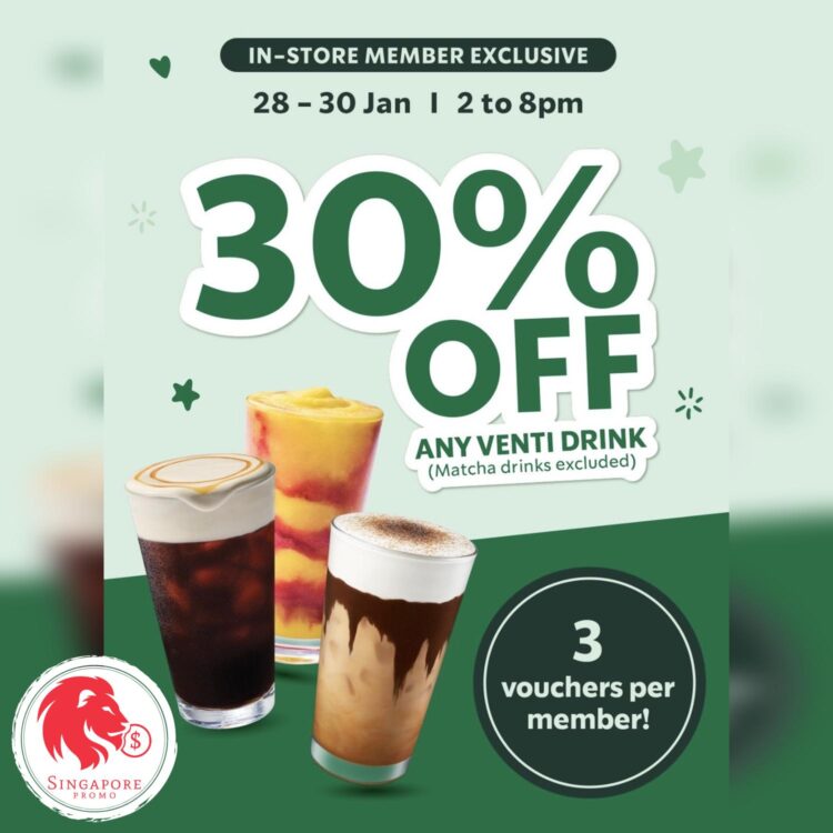 Starbucks - 30% Off Any Venti Drinks- Singapore Promo