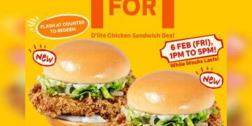 Popeyes - 1-FOR-1 D'lite Chicken Sandwich- Singapore Promo