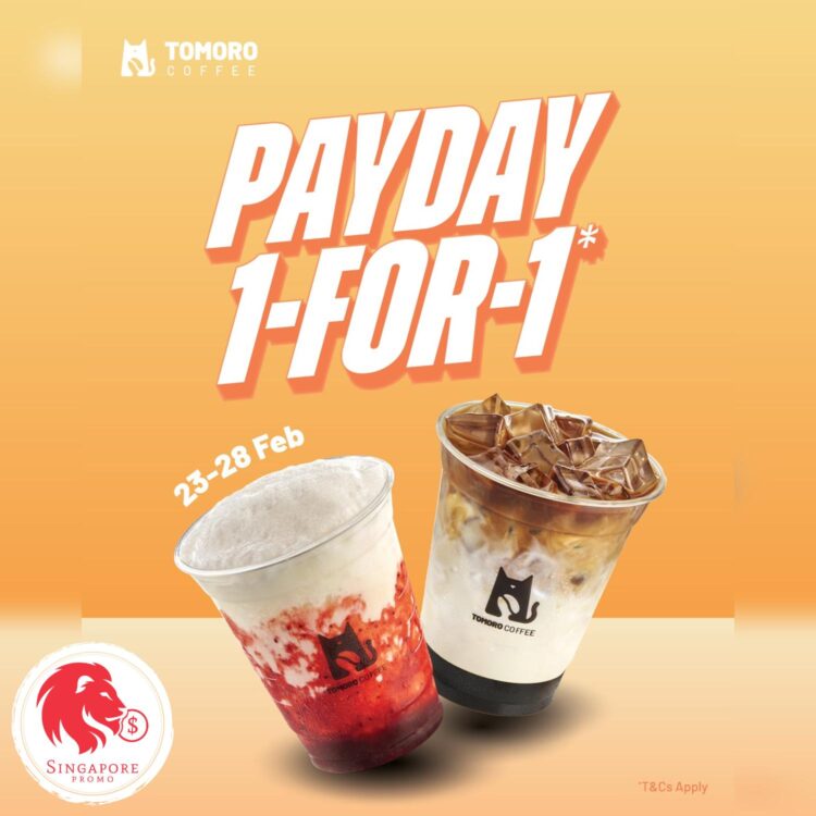 TOMORO COFFEE - 1-FOR-1 Payday Sale - Singapore Promo