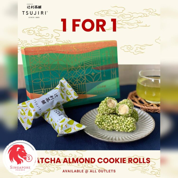 TSUJIRI - 1-FOR-1 Matcha Almond Cookie Rolls- Singapore Promo