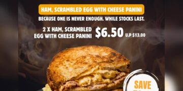 Twyst Pasta - 1-FOR-1 Ham, Scrambled Egg & Cheese Panini- Singapore Promo