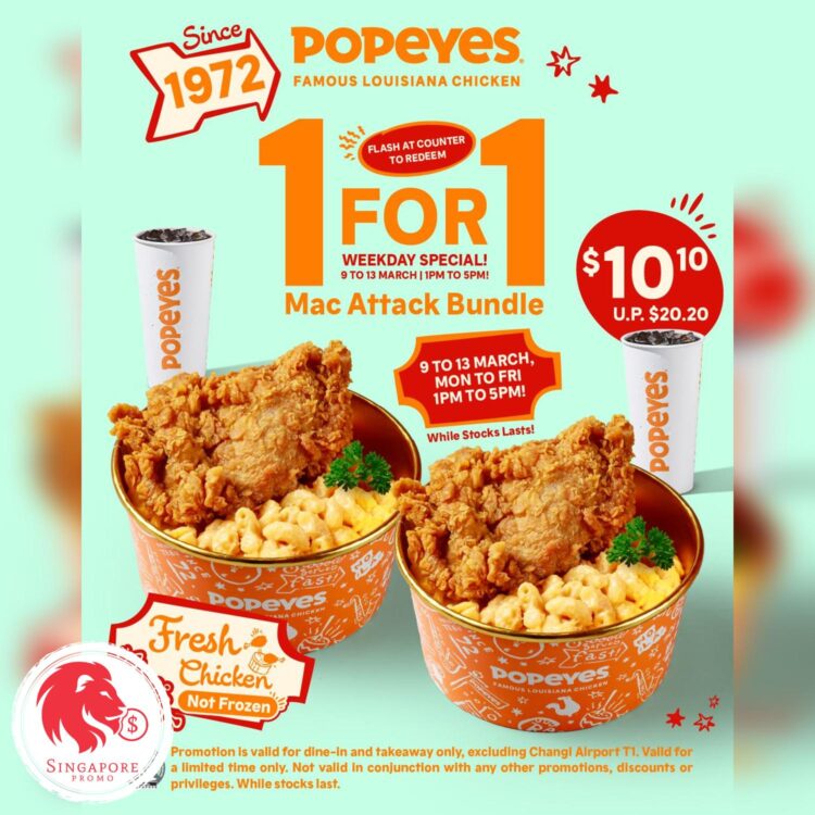 Popeyes - 1-FOR-1 Mac Attack Bundle - Singapore Promo