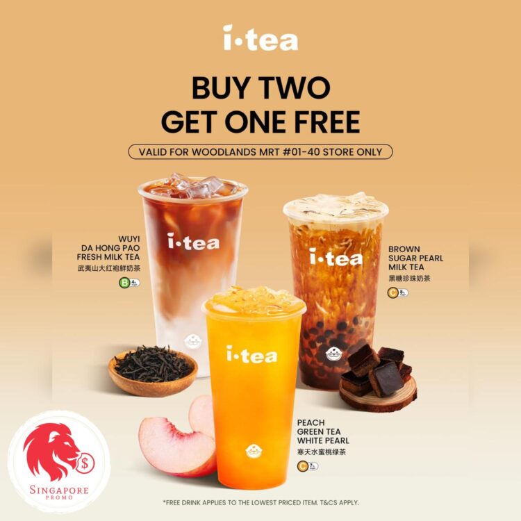 iTEA - Buy 2 Get 1 FREE Drinks - Singapore Promo