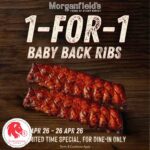 Morganfield's - 1-FOR-1 Baby Back Ribs - Singapore Promo
