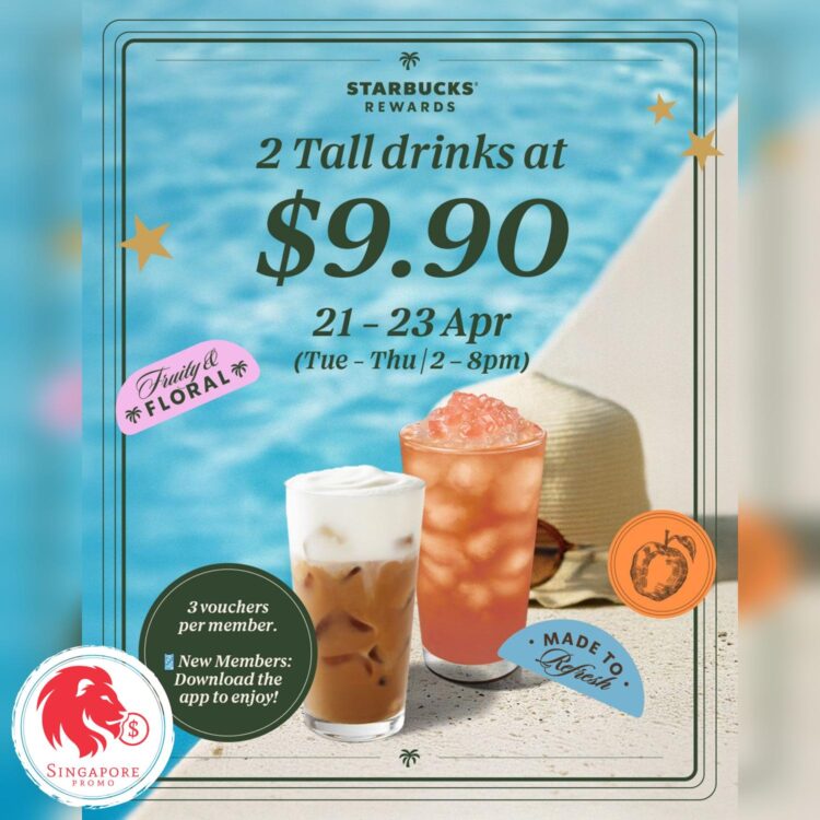 Starbucks - 2 Tall Drinks FOR $9.90 - Singapore Promo