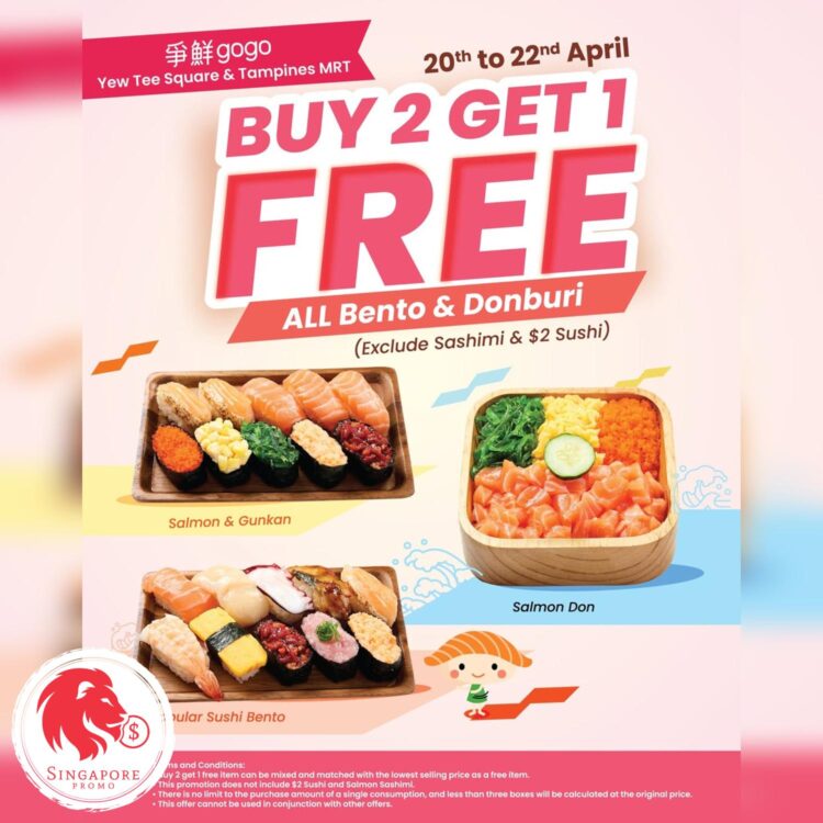 Sushi Express - Buy 2 Get 1 FREE Bento & Donburi - Singapore Promo