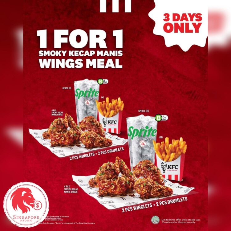 KFC - 1-FOR-1 Smoky Kecap Manis Wings Meal - Singapore Promo