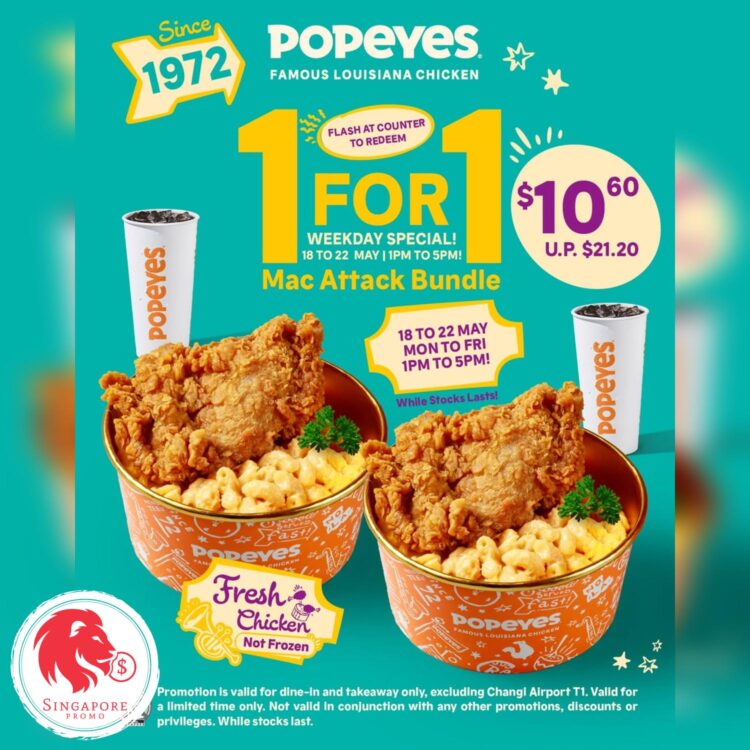 Popeyes - 1-FOR-1 Mac Attack Bundle - Singapore Promo