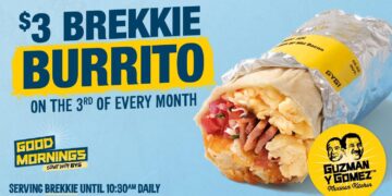 Guzman Y Gomez - $3 Brekkie Buritto - Singapore Promo