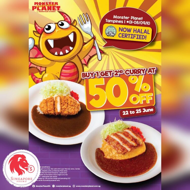 Monster Planet - Buy 1 Get 2nd Curry at 50% OFF - Singapore Promo