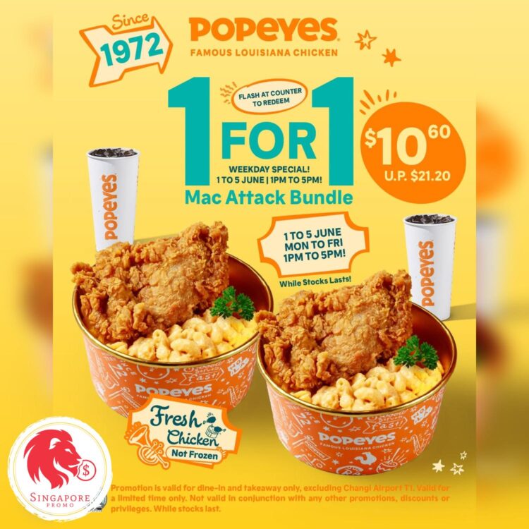 Popeyes - 1-FOR-1 Mac Attack Bundle - Singapore Promo