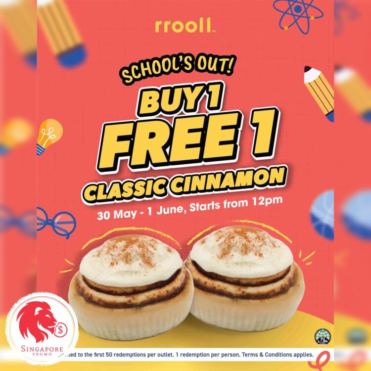 rrooll - Buy 1 Get 1 FREE Classic Cinnamon Roll - Singapore Promo