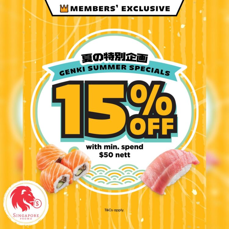 Genki Sushi - 15% OFF Genki Members - Singapore Promo