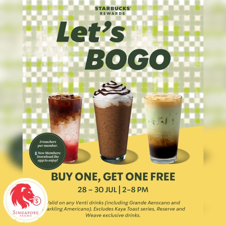 Starbucks - Buy 1 Get 1 FREE All Venti Beverages - Singapore Promo