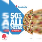 Domino's - 50% OFF All Pizzas - Singapore Promo