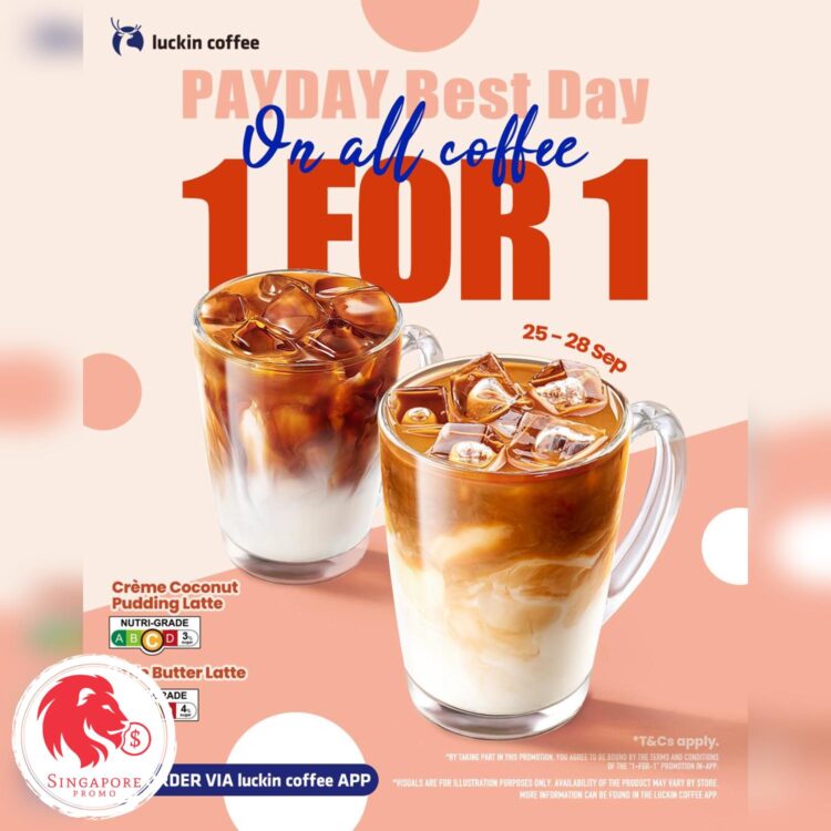 Luckin coffee - 1-FOR-1 All Coffee - Singapore Promo