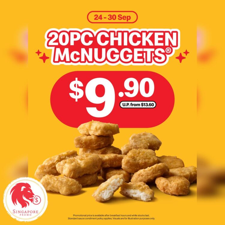 McDonald's - 20Pc Chicken Mcnuggets FOR Just $9.90 - Singapore Promo