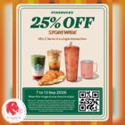 Starbucks - 25% OFF Storewide - Singapore Promo