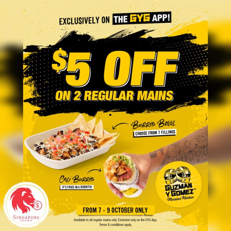 Guzman Y Gomez - $5 OFF On 2 Regular Main - Singapore Promo