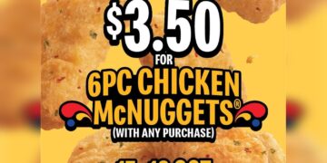 McDonald's - 6Pc Of Chicken Mcnuggets FOR $3.50 - Singapore Promo