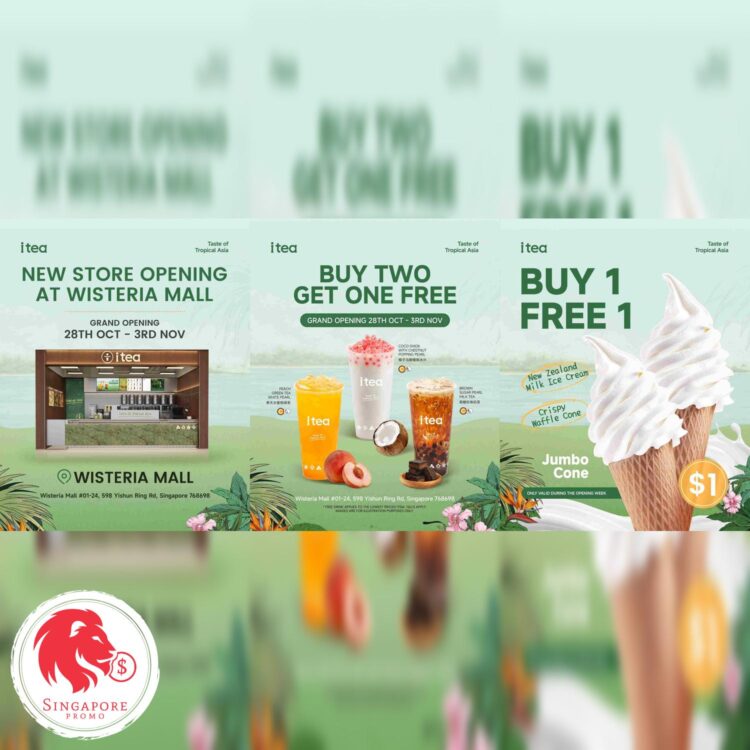 iTEA - Buy 2 Get 1 FREE All Drinks - Singapore Promo